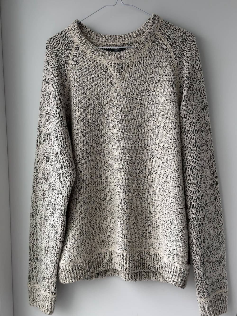 Roots Heathered Cream Knit Sweater -Crewneck